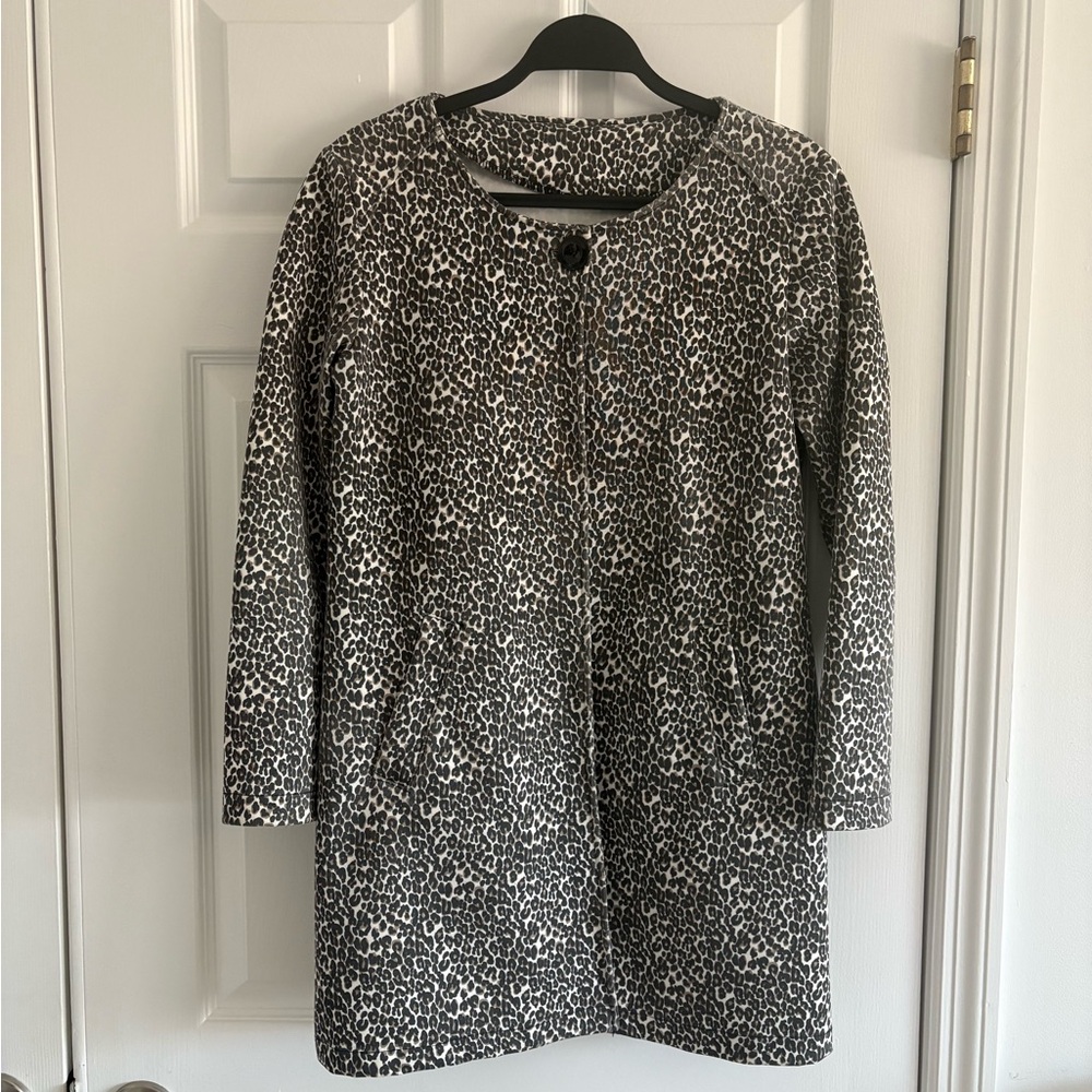 Leopard Print Long Sleeve Coat